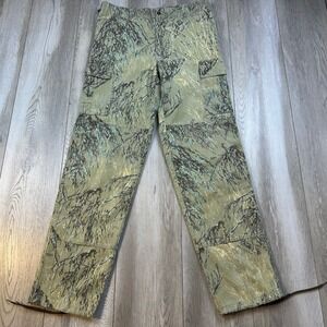Montana Camo Cargo Pants Mens M Green Prairie Ghost Double Knee Hunting Vintage
